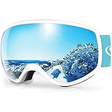 [Findway] スキーゴーグル キッズ スノーゴーグル 子供用 メガネ対応 OTG 曇り止め 広視野球面レンズ着脱可能 防風/防雪/紫外線防止 キッズスポーツ用ゴーグル 軽量と耐衝撃 適用3-14歳ボーイズガール