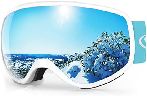 findway Kids Ski Goggles - Ski Goggles Kids 3-8 Years Compatible with Helmet Kids Skiing Goggles Snow Goggles for Boys Girls 100% UV Protection Anti-fog for Ski Snowboard Other Winter Sports