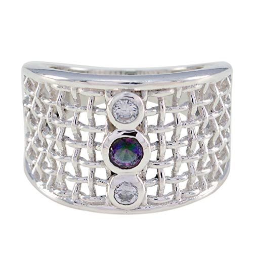 Bague en pierres précieuses de forme ronde et bijoux en argent pour enfants