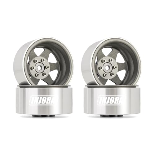 INJORA 1.9 Pneus Mud Terrain Roue Pneus Pour Axial SCX10 UTB18 TRX4 Redcat Gen8 VS4-10 1/10 RC Crawler Auto, Grau