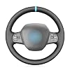MEWANT Hand Stitched Black Faux Leather Steering Wheel Cover for i3 2013-2022 DIY Car Interior Accessories