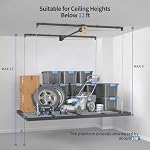 Overhead Garage Storage Rack – 4x8 FT Garage Ceiling Storage Racks with Safety Lock, Heavy-Duty Ceiling Mounted Lift System and Storage Organizer, Ideal for Maximizing Overhead Space, 325 lbs Capacity - Image 3
