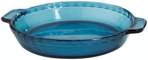Birsppy Anchor Hocking Coastal Blue Glass Pie Dish, 9.5 Inch, Set of 2
