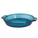 Anchor Hocking Coastal Blue Glass Single Pie Dish, 9.5 Inch