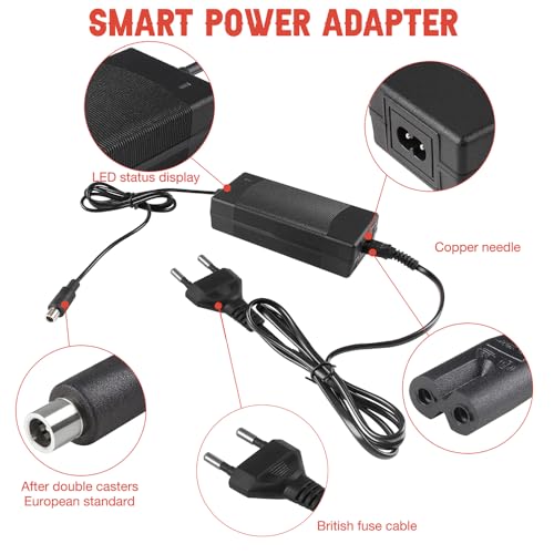 XPJBKC Ladegerät für Xiaomi M365/Pro/Mi 3/1s, Ladegeräte für Scooter, Universelles E Scooter Ladegerät mit LED Ladeanzeige, 42V 2A AC E Scooter Ladekabel für Xiaomi Elektrofahrräder Elektrischen