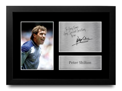 Image of HWC Trading Peter Shilton England Personalised Gift - Signed Autograph Picture, Framed A4 Football Memorabilia with Custom Name Message for Birthday Christmas Wedding