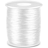 Anezus White Nylon Cord, Nylon Craft String, Silky Satin Rattail Cord Beading String for Braided Bracelets, Pendants Necklace, Macrame Keychains, Lanyards, Drawstring Bags, DIY Crafts, Sewing Projects