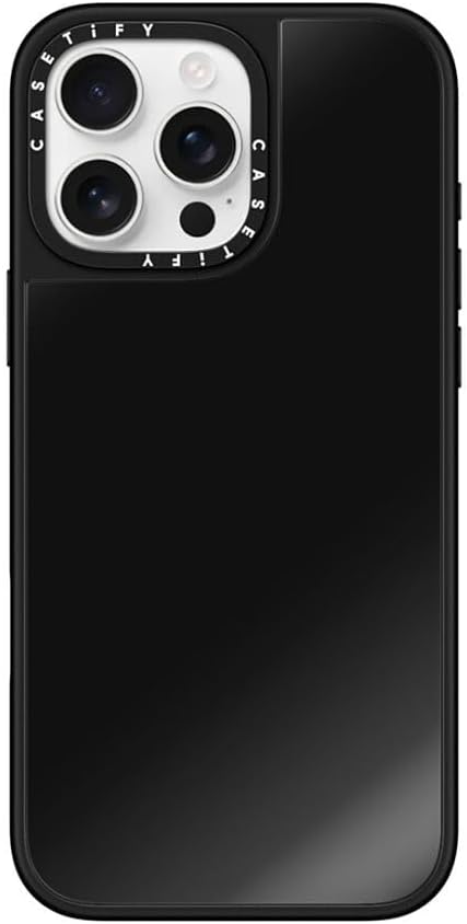 CASETiFY Mirror iPhone 16 Pro Max Case [Reflective / 4.9ft Drop Protection/Compatible with Magsafe] - Black On Black