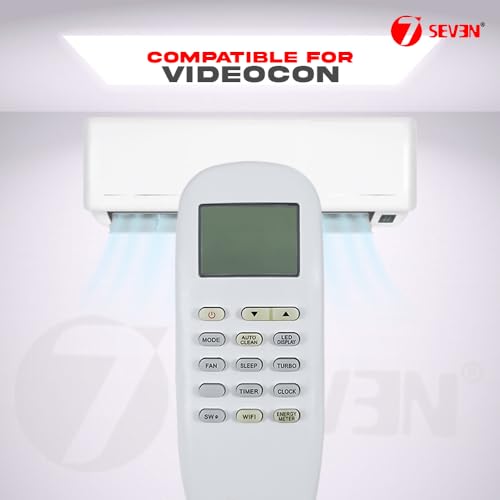 Image of 7SEVEN Compatible with Videocon AC Remote Control Model 215 Suitable for Split and Window 1 1.5 2 Ton Air Conditioner - Match Each Keys Exactly to Replicate Genuine Remote Function