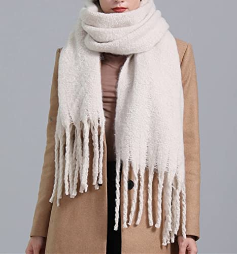 Warm Scarf Wrap, Ladies Scarves Imitation Cashmere Long Solid Shawl Tassel Winter Women Men Clothes Accessories Gift2