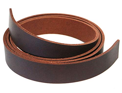 Buffalo Leather Strap, Leather Belt Blank Strip, 2” Wide Heavy Weight Thick 8Oz - 10Oz, 55” To 60” In Length, Brown West Tan Leather Strip For Belts #TOP9