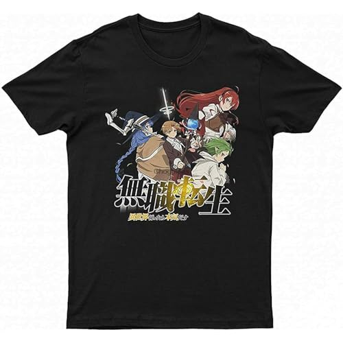LI YA DENTAL Mushoku Tensei Merch Mushoku Tensei Squad Men Woman - Kid Youth Shirt T-Shirt Black S