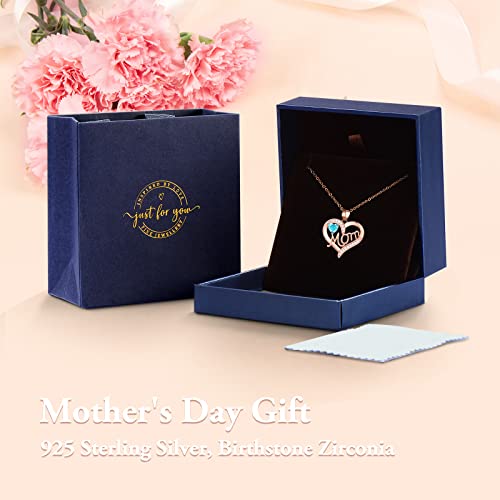 Mother's Day For Mom Mother Necklace For Her May Birthstones Emerald Necklace For Women Jewelry For Wife On Birthday, Valentine's Day,Christmas (Rose Gold-Mar) #TOP3