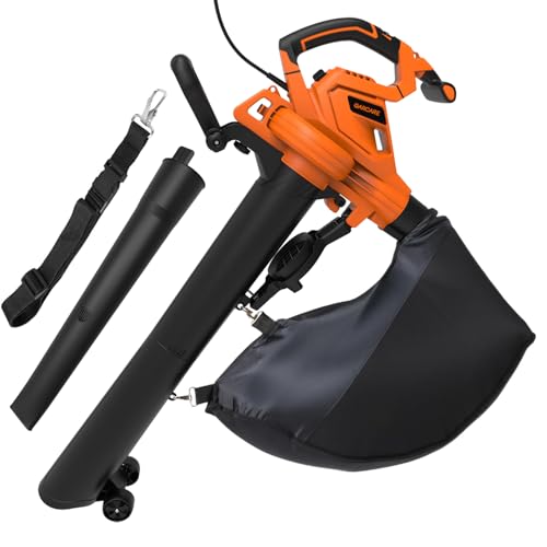 GARCARE 3-in-1 Electric Leaf Blower Vacuum & Mulcher Corded 500 CFM 200 MPH