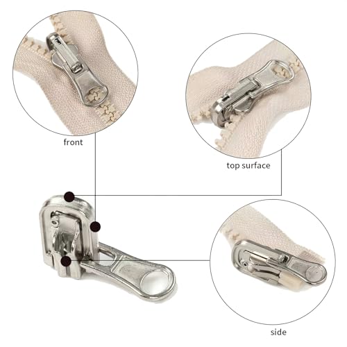 Universal Zipper Repair Kit - 3-Size Double-Sided Zippers Slider Replacement with Zipper Pull for Jackets, Luggage, Backpacks & Outdoor Gear | No-Sew Installation