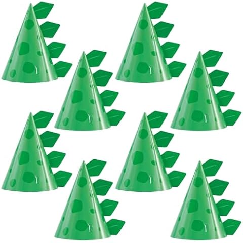 Dino-Riffic Blue & Green Party Hats for Kids Cover