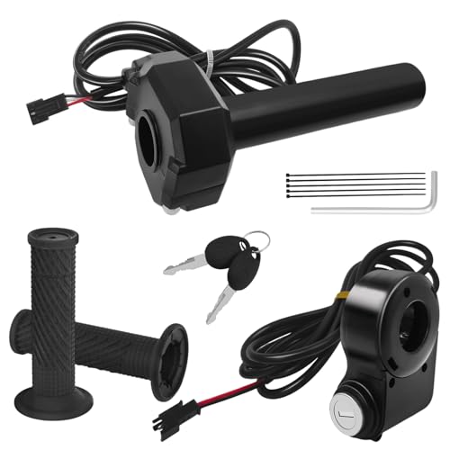 Image of NOOTEASS Full Twist Throttle Replacement for Ridstar Q20 Electric Dirt Bike E-Bike, Surron Throttle with Ignition Switch for Ridstar Q20 Mini H20 Pro Parts with Rolling Bearing