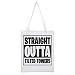 Straight Outta Tilted Printed Tote Bag, 14.5x15", Great for Halloween Trick Or Treating, School, Books, Lunch, Beaches, Stocking Stuffer, Gifts