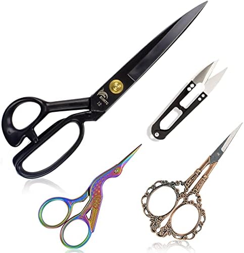 BIHRTC Scissors 12 Inch Large Sewing Scissors Fabric Dressmaking Scissors Stainless Steel Heavy Duty Sturdy Scissor Sharp Sewing Shears for Crafting Leather Tailor Scissors