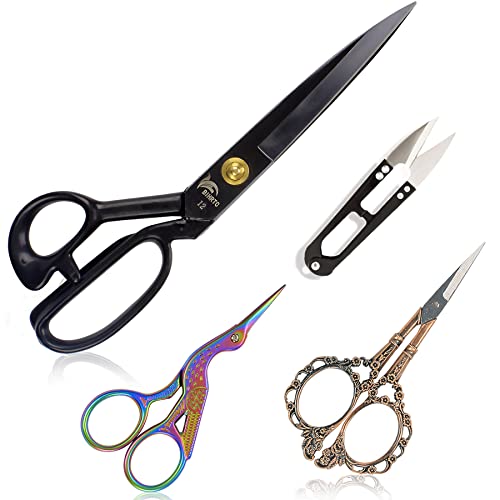 Bihrtc Scissors 12 Inch Large Sewing Scissors Fabric Dressmaking Scissors Stainless Steel Heavy Duty Sturdy Scissor Sharp Sewing Shears For Crafting Leather Tailor Scissors #TOP3