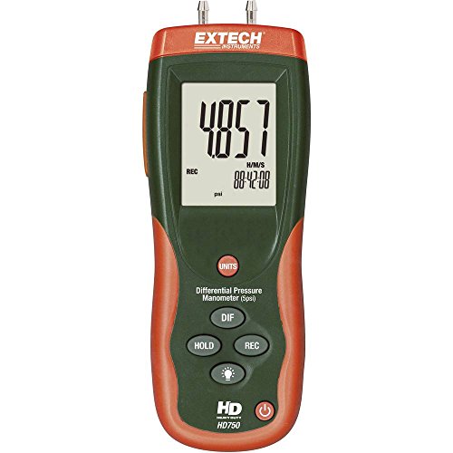 Extech HD750 Differential Pressure Manometer, 5 psi, 11 Units, US...