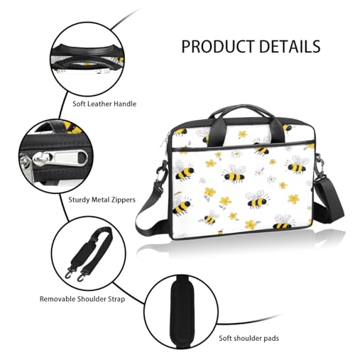 Bolsa para laptop de 15 pulgadas con diseño de abejas y flores miniatura 4