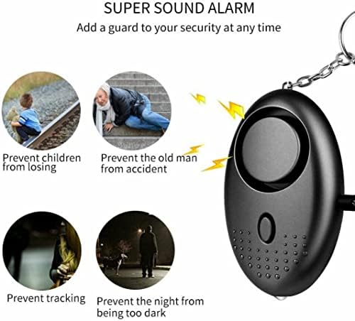 Personal Alarms for Women - Police Approved 140DB Loud Security Alarms Keychain with LED Light,Defence Panic Rape Attack Small Personal Safety Alarms for Women Kids and Night Walkers,Black