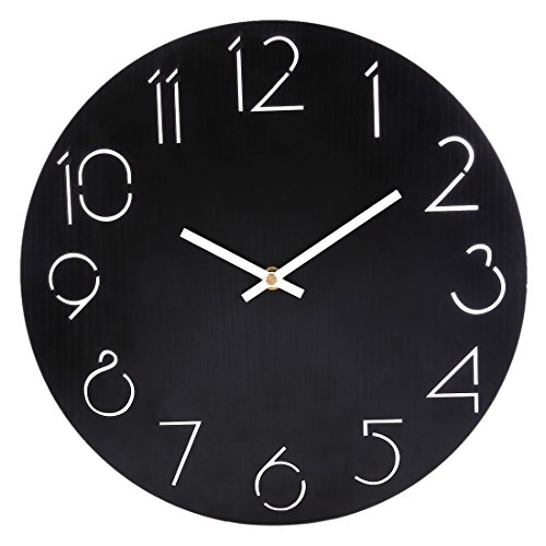 GANADA 12Zoll Wanduhr Leuchtend Wanduhr Vintage mit Leuchtziffern Wanduhr Holz Wanduhr Lautlos für Wohnzimmer, Küche, Esszimmer, Büro und Schlafzimmer Cover
