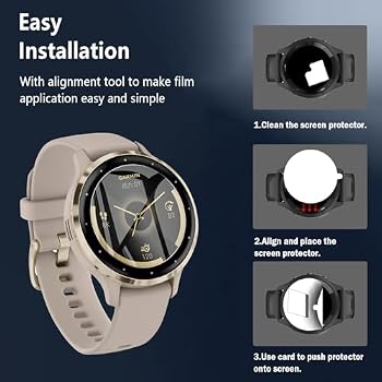 4 Films De Protection TPU Pour Garmin Venu 3 - Hydrogel Ultra-fin, 0.04 Mm, Autocicatrisant, 4 Kit Complet