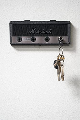 P Pluginz Licensed Marshall Stealth Jack Rack- Wall mounting Guitar amp Key Hanger. Includes 4 Guitar Plug Keychains and 1 Wall mounting kit. Easy Installation. - Thumbnail 4