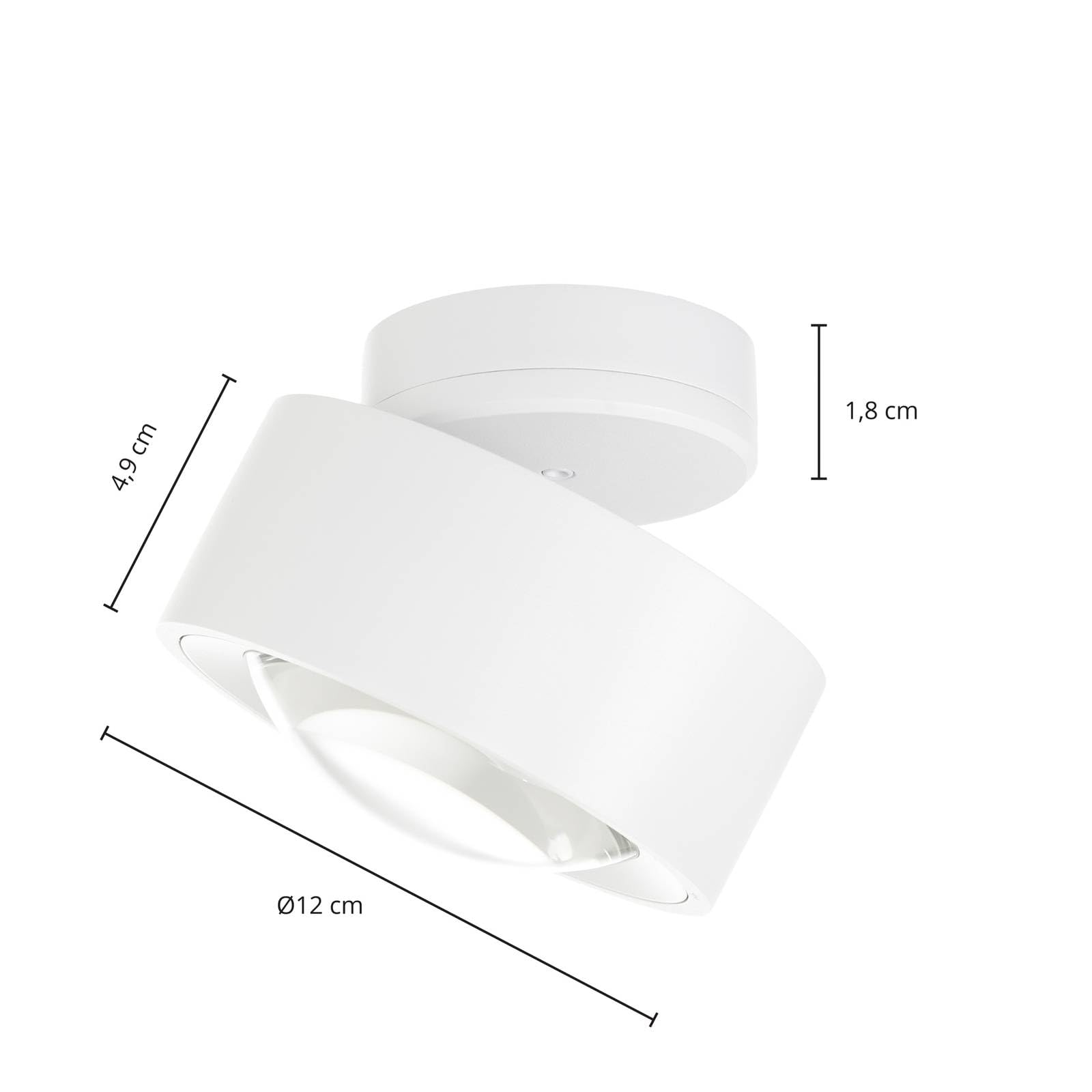 Arcchio LED Deckenleuchte Rotari (Modern) in Weiß aus Aluminium (1 flammig,) - Lampe Deckenlampe Wohnzimmerleuchte