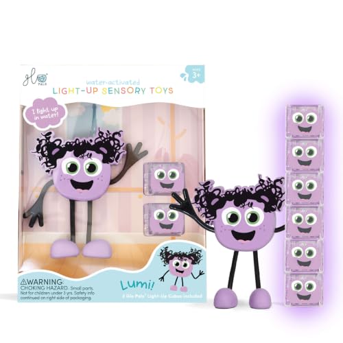 Glo Pals Water-Activated Light-Up Bath Toy Character & 6 Cubes, Lumi