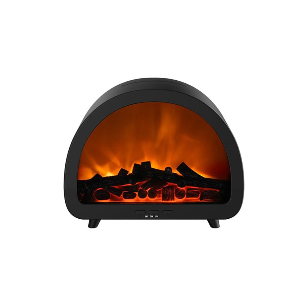 Diffusore di aromi 3D Fireace Flame con luce ambientale a 7 colori, serbatoio d'acqua da 200 ml, telecomando e timer per casa, camera da letto, ufficio e studio yoga, nero o bianco