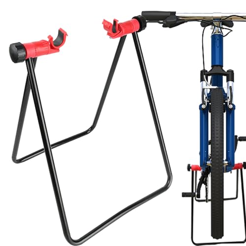 Soporte de estacionamiento para bicicletas: soporte portátil en forma de U para un almacenamiento seguro, soporte de soporte duradero | Marco de exhibición vertical triangular para mecánicos de taller
