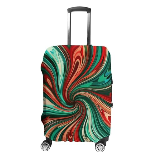 Psychedelic Swirl Pattern Luggage Cover, Elastic Luggage Protector Fits 19-32in Suitcases, Washable & Anti-Scratch Suitcase Cover for Men Women S