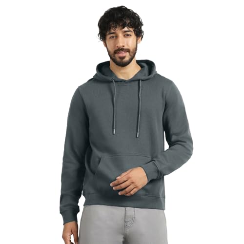 Image of Nobero Hoodies for Man | 280 GSM Rich Cotton Fleece Solid Hooded Full Sleeve Sweatshirt for Man | Stylish Casual Wear Winter Hoodies for Men