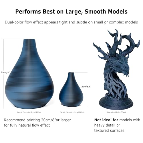 Image of PLA Float Color 3D Printer Filament, Dual-Color Flow Effect Across Smooth Surfaces,1.75mm,1kg(2.2 lbs) Best Suited for Large, Smooth-Surface Models (Blue-Black