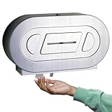 Bobrick 2892 ClassicSeries 304 Stainless Steel Surface-Mounted Twin Jumbo-Roll Toilet Tissue Dispenser, Satin Finish, 20-1316