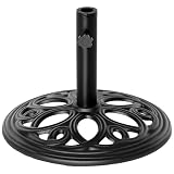 pied de parasol en fonte 20 kg BASE SOLIDE : Fabriquée en fonte d'acier résistante pour une stabilité accrue, cette base de parasol assure que votre parasol demeure parfaitement vertical et stable tout au long de la journée.
