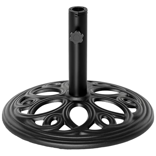 Outsunny Pied de Parasol Rond 11,5 kg, Socle Parasol extérieur en Fonte, pour mât de Ø 38 et 48 mm, Base de Parasol pour Jardin Patio terrasse, Ø 45 x 33,5...