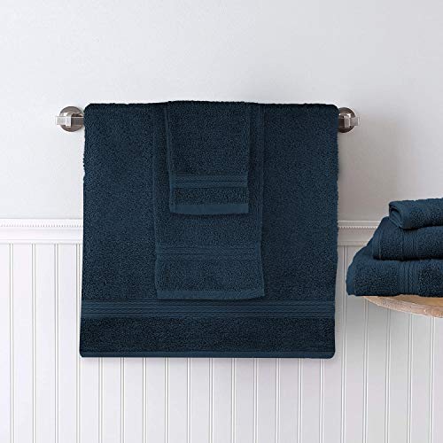 DAN RIVER 100% Cotton 8 Piece Bathroom Towel Set – 2 Bath Towels 30x52 – 2 Hand Towels 16x28 – 4 Washcloths 12x12 – Soft Absorbent Towels – Plush Towel Set – Luxury Ultra Soft Towel Set – Blue Opal - Thumbnail 3