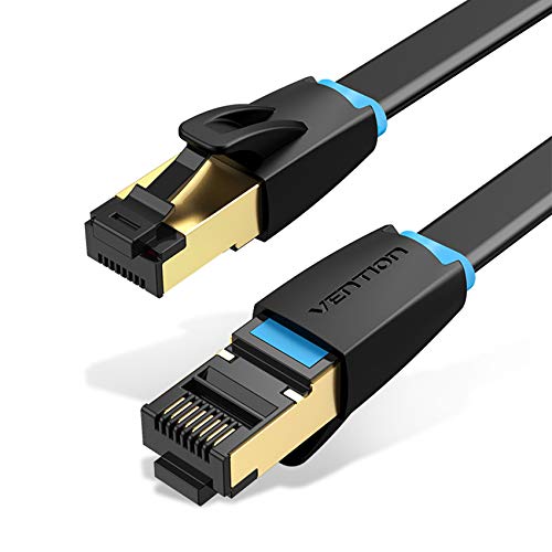 Cabo Ethernet CAT8 de 4,5 m, cabo LAN de ventilação, cabo de Internet FTP/STP plano (cabo CAT8) com