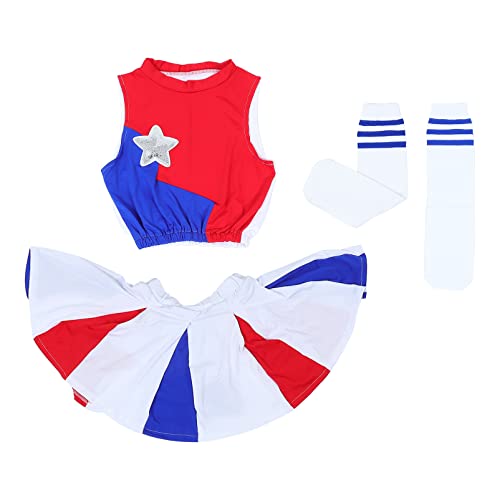 LIOOBO Conjunto de saia de líder de torcida para meninas, fantasia de líder de torcida, uniforme inf