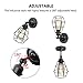 KOONTING Wire Cage Wall Sconce, 2 Pack Industrial Wall Lamp with Plug-in Cord and On Off Toggle Switch, Vintage Style E26 Base Metal Wall Light Fixture for Headboard Bedroom Garage Porch Mirror