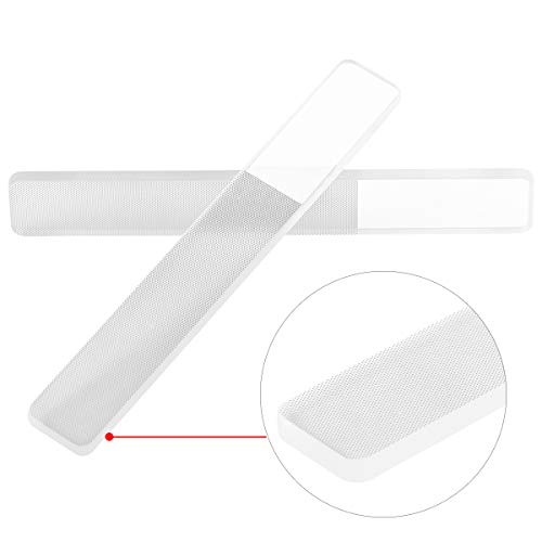 Harapu Glass Nail File, Nano Nail Shiner Glass Nail Files Nail Buffers Polisher Professional Crystal Manicure Tools Kit For Natural Nails, 2 Pcs #TOP3