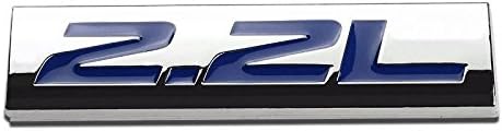 UrMarketOutlet 2.2L AzulCromo - Adhesivo de aleación de aluminio, emblema adhesivo para puerta del maletero, parachoques, guardabarros, calcomanía