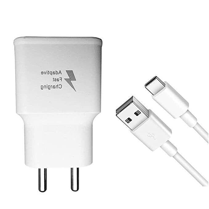 Image of 18 W Mobile Fast Charger Type C Compatible with Samsung M30 / A50 / M11 / M31s / M41 / M51 / M10s (Qualcomm Quick Charge 3.0 with Type C Cable (White) * with 6 Months Warranty