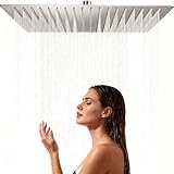 Best Rain Shower Head From Ceiling | Bathroom Accessories 16 Inch Rain Shower Head Brushed Nickel Ceiling Mount 304 Stainless Steel High Pressure Rainfall Showerhead Ultra Thin Water Saving