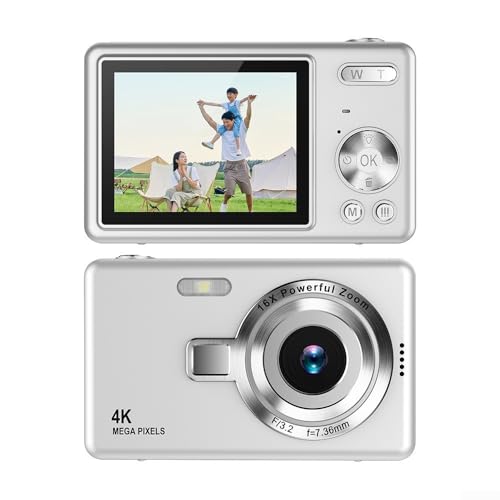 Besshepplo Appareil Photo Numérique CCD 1080P – 96MP, Zoom 16x, Écran IPS 2,4″ (Violet)