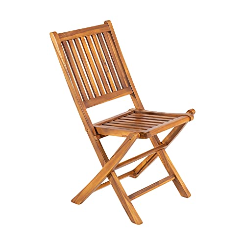 Silla jardín Teca Plegable, Madera Teca Grado A, Medidas 48x60x85 cm, Tratamiento al Agua aplicado, sillas de teka para Comedor, Silla de terraza